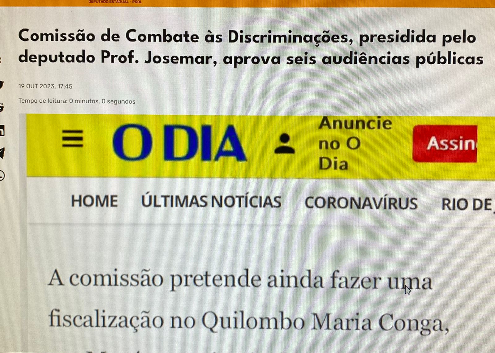 Comissão de Combate às Discriminações, presidida pelo deputado Prof. Josemar,  aprova seis audiências públicas