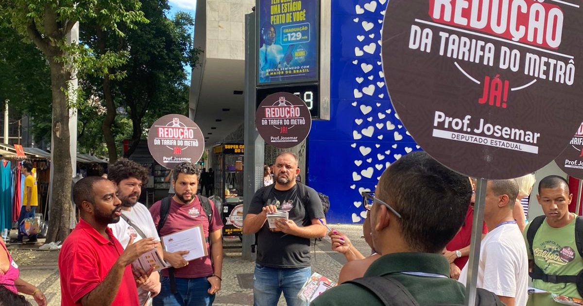 Deputado Prof. Josemar começa campanha pela redução da tarifa do Metrô do Rio, a mais cara do Brasil